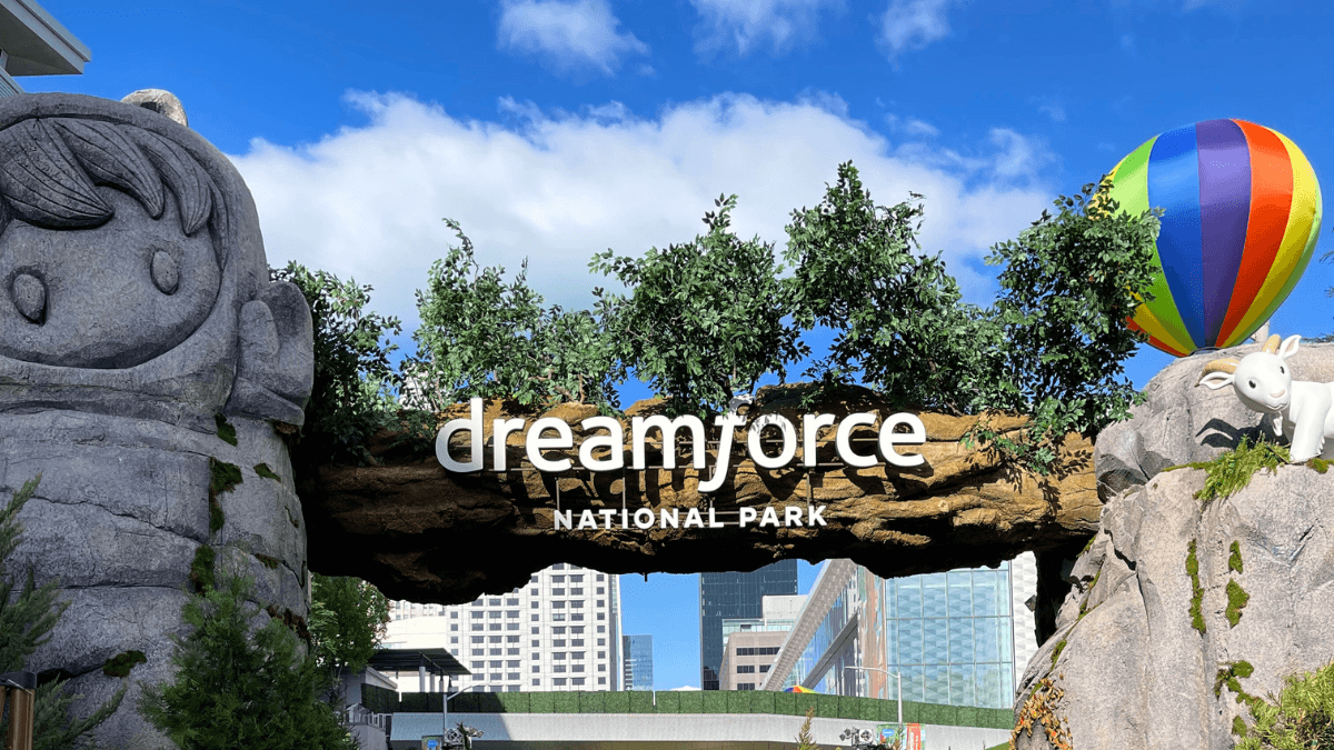 Dreamforce National Park sign on Howard Street in San Francisco